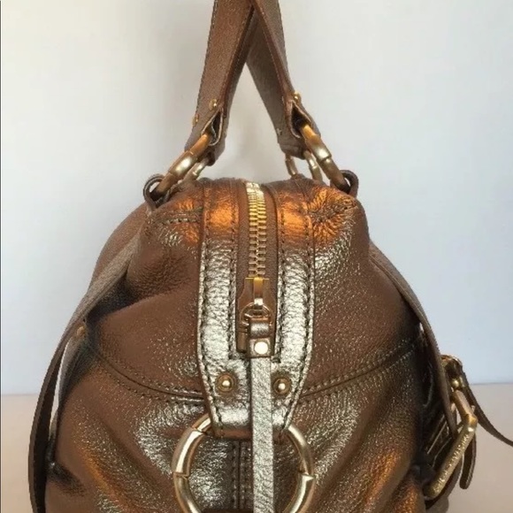 Michael Kors Gold Leather Shoulder Handbag Gold M - Picture 4 of 7